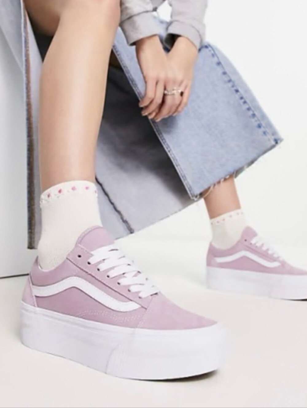 Vans Women Old Skool Stackform Keepsake Lilac Sz 6.5 US
